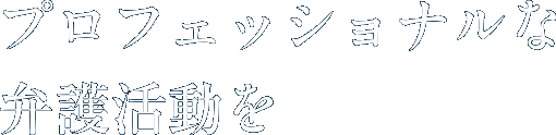 プロフェッショナルな弁護活動を